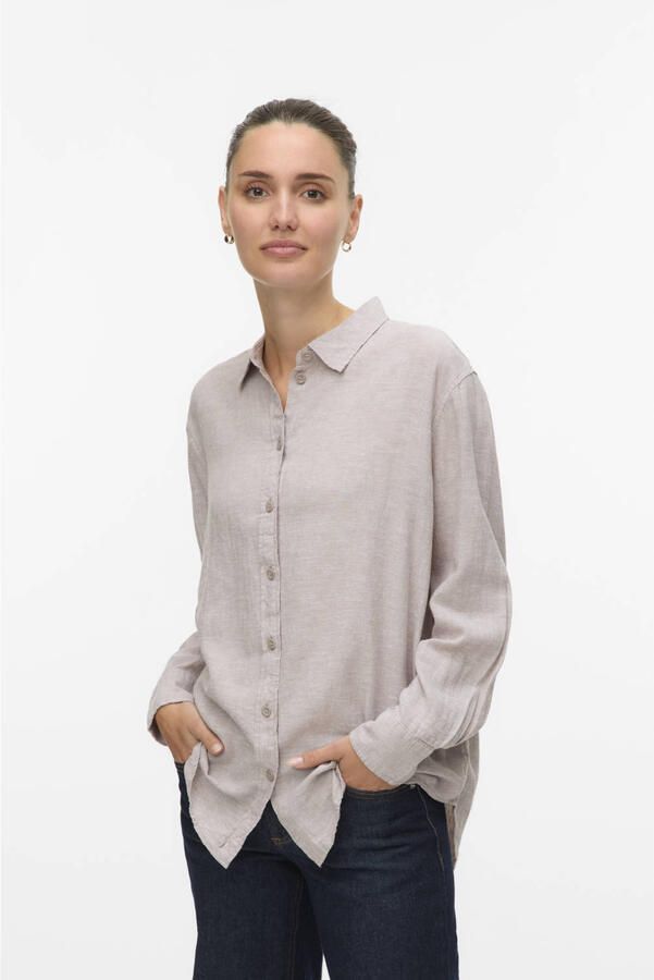 Vero Moda Overhemdblouse VMLINN LINEN LS SHIRT WVN NOOS hoogwaardige kwaliteit met linnen - Foto 2