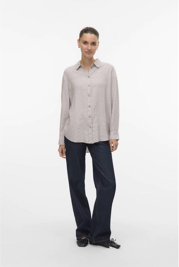 Vero Moda Overhemdblouse VMLINN LINEN LS SHIRT WVN NOOS hoogwaardige kwaliteit met linnen