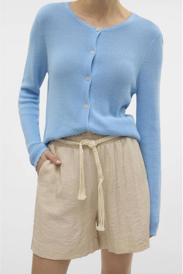 VERO MODA linnen regular waist casual short ecru