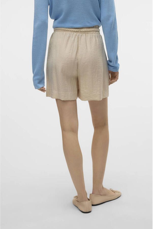 VERO MODA linnen regular waist casual short ecru - Foto 2