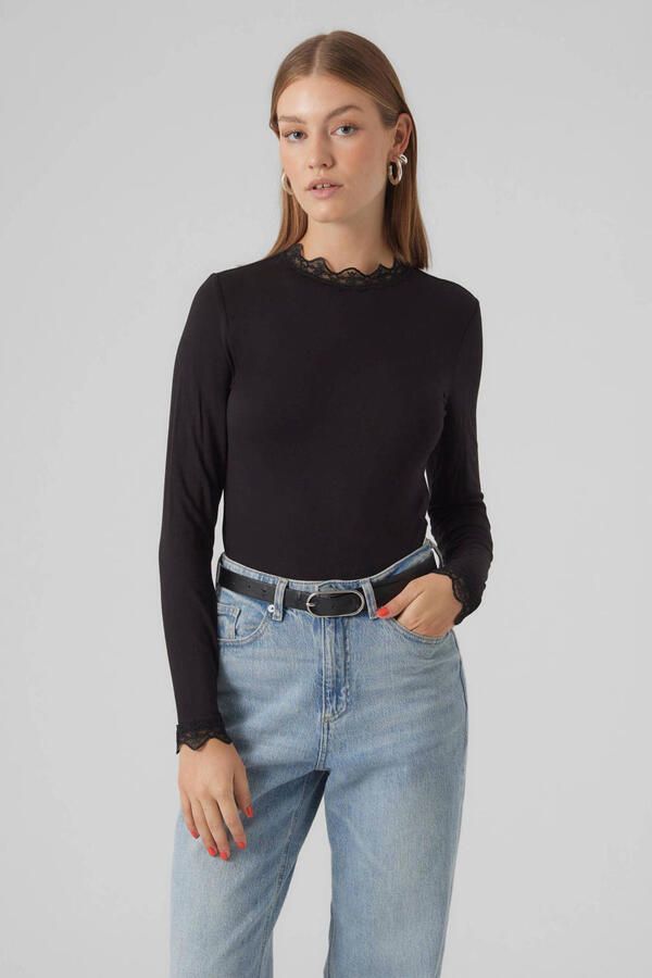 Vero Moda Shirt met staande kraag VMROSA LS HIGHNECK TOP JRS NOOS
