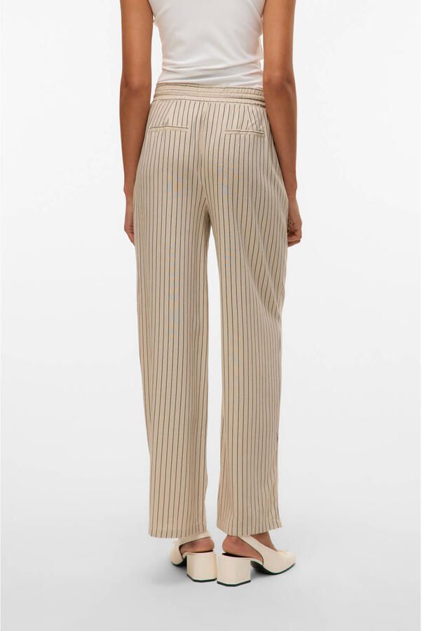 Vero Moda Loose fit bandplooibroek in een mix van viscose en linnen model 'JESMILO' - Foto 3