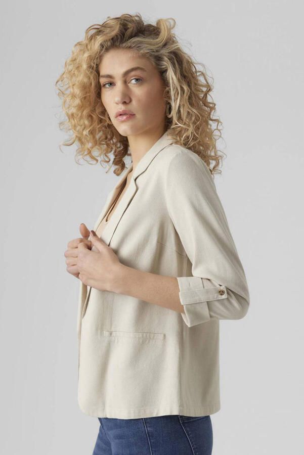 Vero Moda Blazer van een mix van viscose en linnen met 3 4-mouwen model 'JESMILO'
