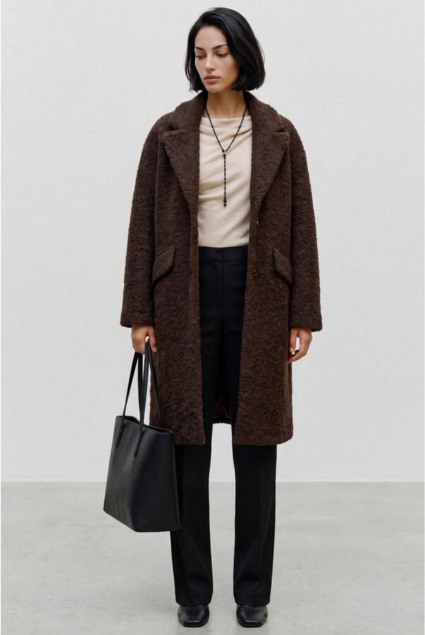 Vero Moda Lange jas met bouclé-structuur model 'VMELENA' - Foto 3