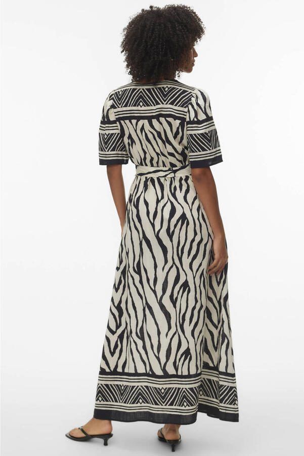 VERO MODA maxi jurk met zebraprint ecru - Foto 3