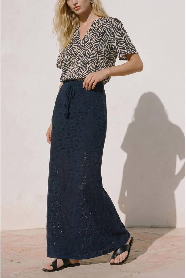 VERO MODA maxi rok crochet donkerblauw - Foto 2