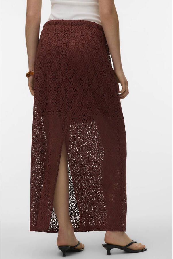 VERO MODA maxi rok crochet donkerrood - Foto 2