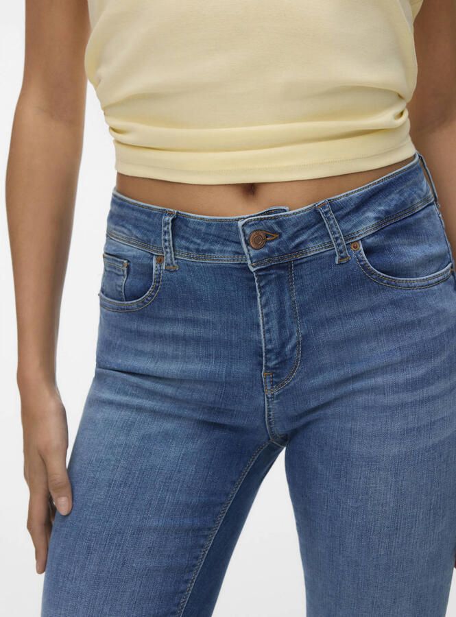 VERO MODA mid waist skinny jeans Lux met katoen VMLUX medium blue denim - Foto 2