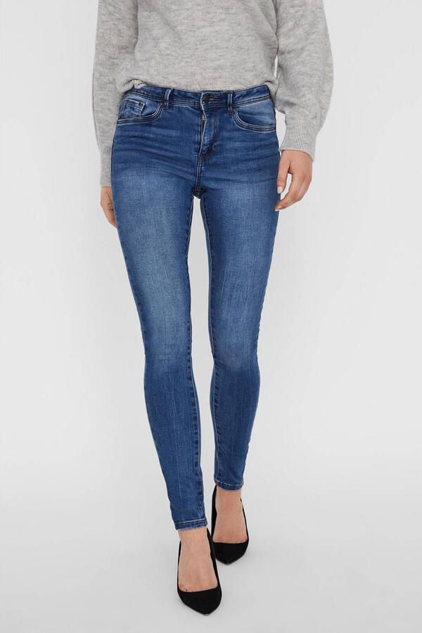 VERO MODA mid waist skinny jeans VMTANYA medium blue denim - Foto 2