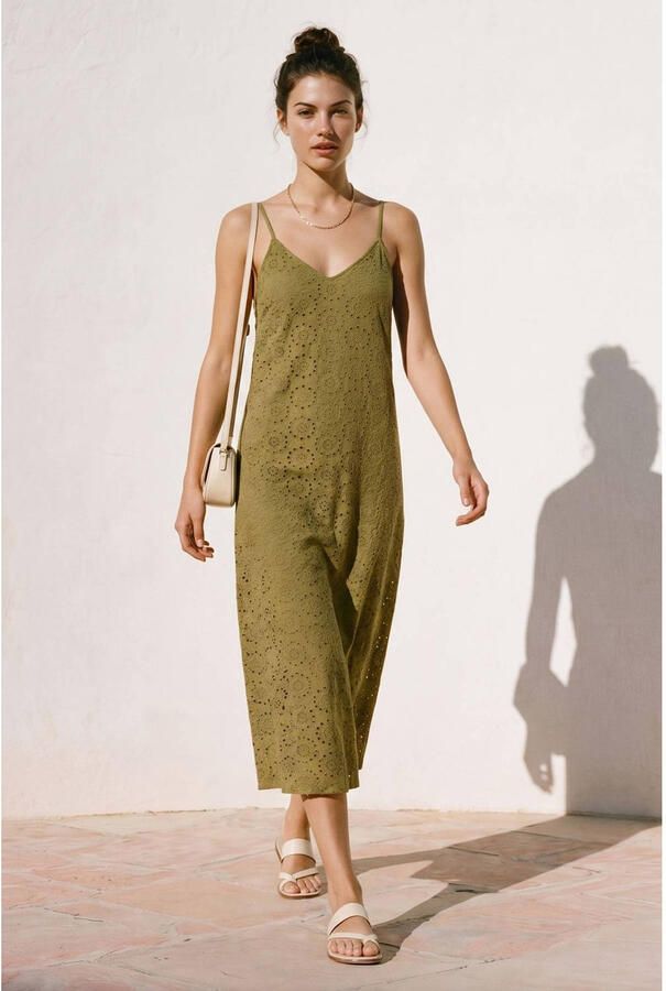 VERO MODA midi jurk olijfgroen - Foto 2
