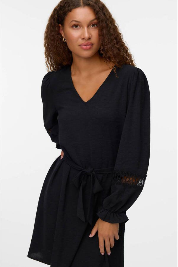 VERO MODA midi jurk zwart