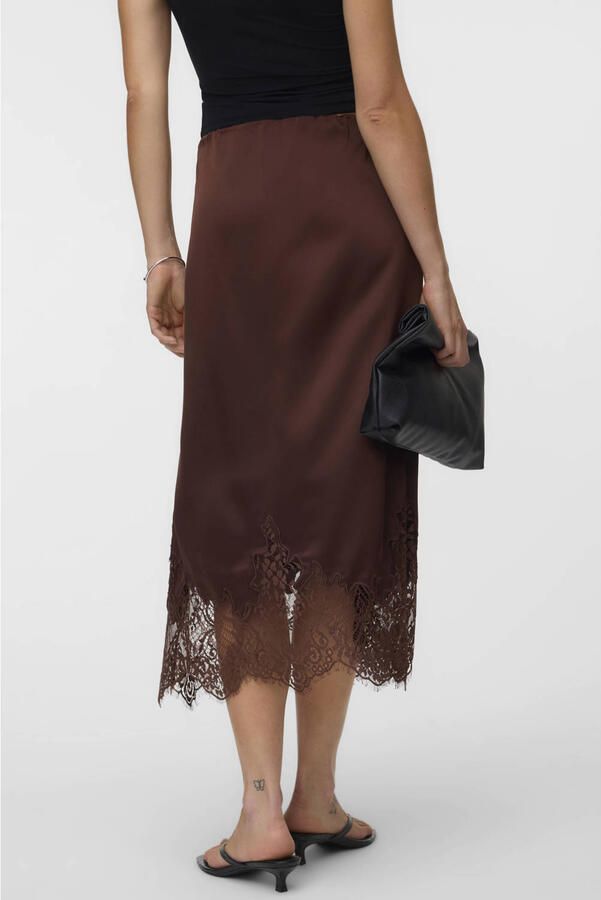 VERO MODA midi rok donkerbruin - Foto 3
