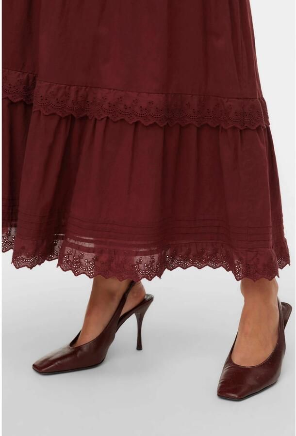 VERO MODA midi rok donkerrood - Foto 2