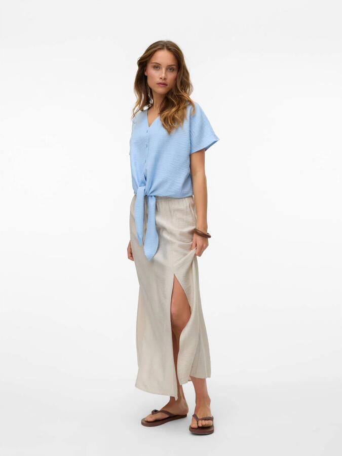 VERO MODA midi rok lichtgrijs