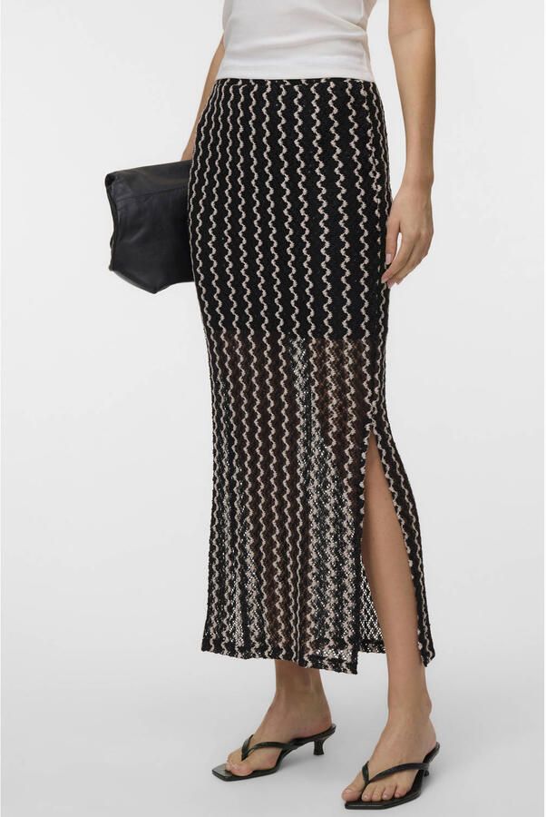 VERO MODA midi rok met print zwart - Foto 2
