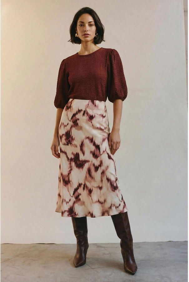 VERO MODA midi rok oudroze