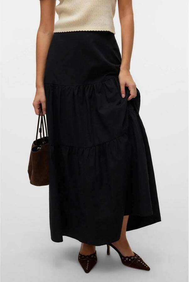 VERO MODA midi rok zwart