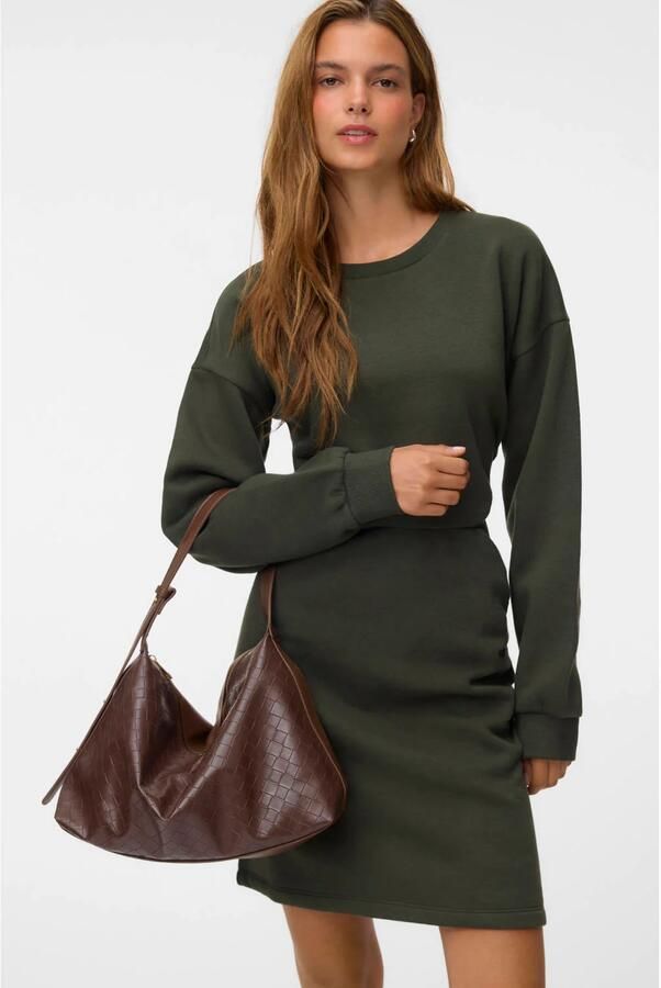 VERO MODA x Wehkamp midi sweatjurk groen