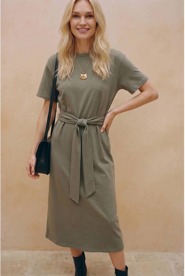 VERO MODA midi T-shirtjurk lichtgeel