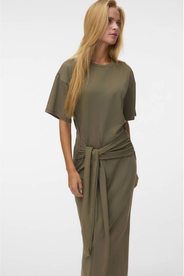 VERO MODA midi T-shirtjurk lichtgeel