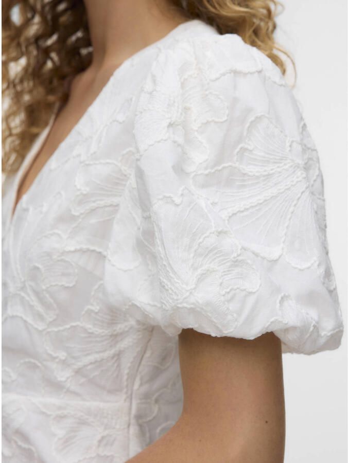 VERO MODA mini jurk broderie wit - Foto 3