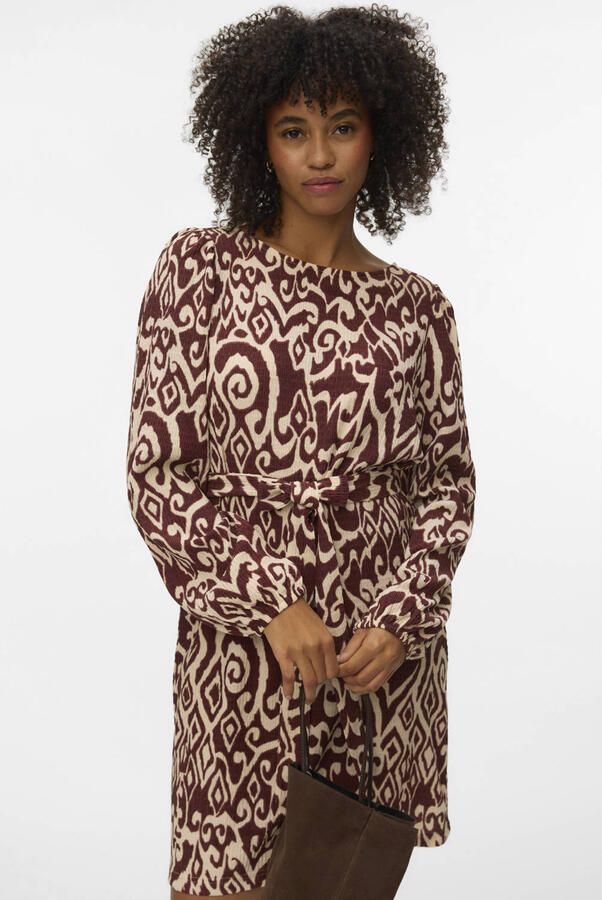 VERO MODA mini jurk donkerrood