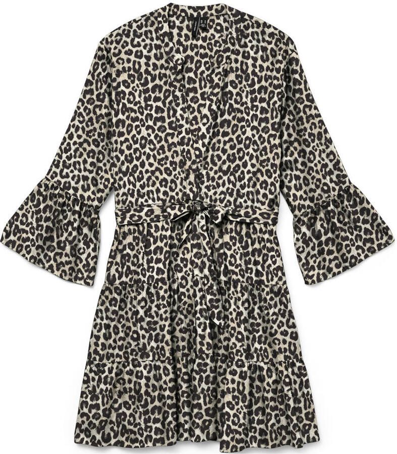 Vero Moda Tuniekjurk VMMELBA 3 4 SHORT BELT DRESS WVN GA NOOS Zomerjurk met volant en taille-bindgordel - Foto 3