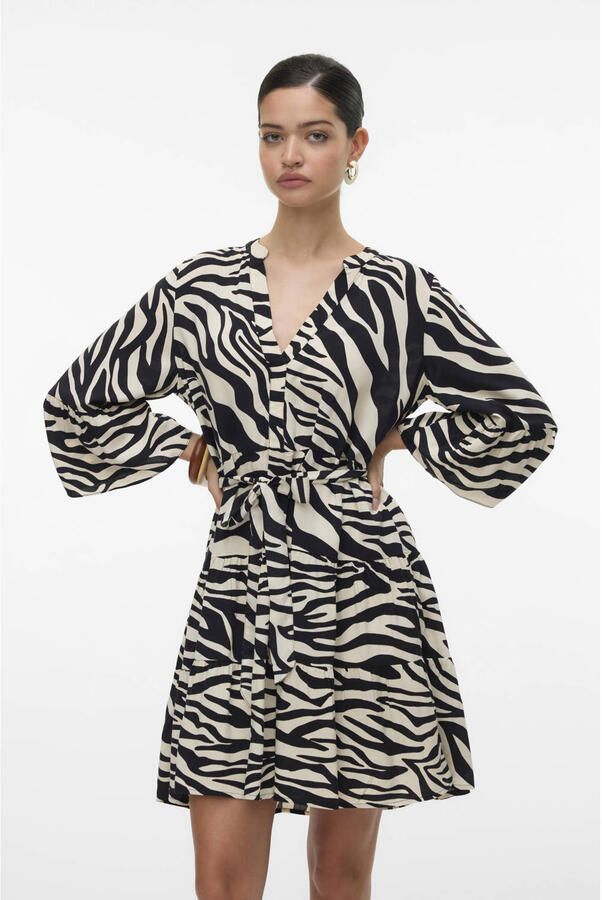 Vero Moda Tuniekjurk VMMELBA 3 4 SHORT BELT DRESS WVN GA NOOS - Foto 2