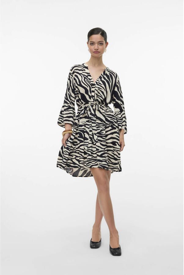 Vero Moda Tuniekjurk VMMELBA 3 4 SHORT BELT DRESS WVN GA NOOS