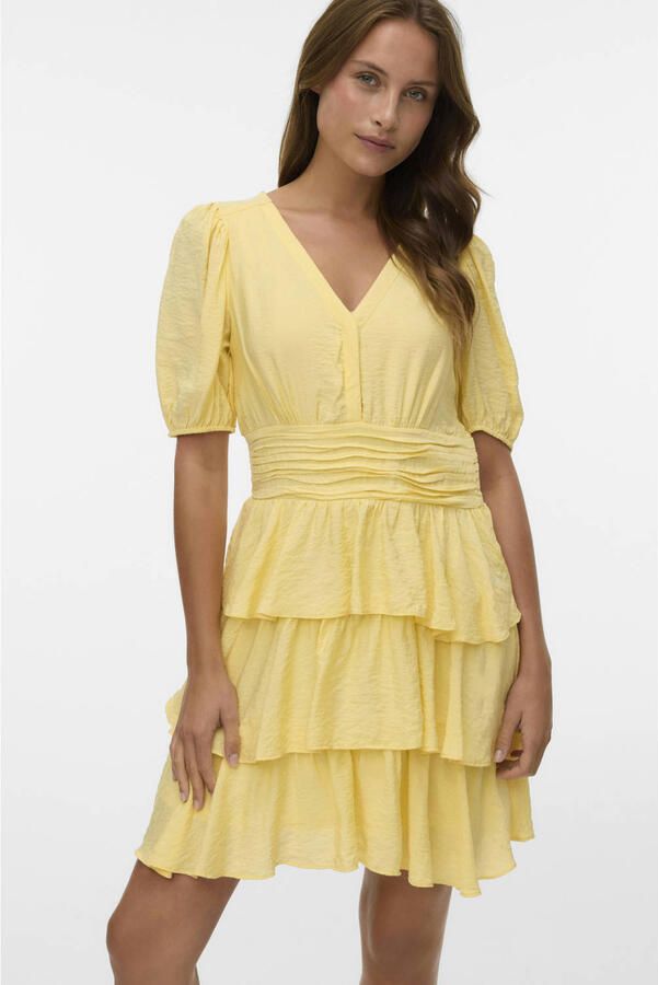 VERO MODA mini jurk lichtgeel