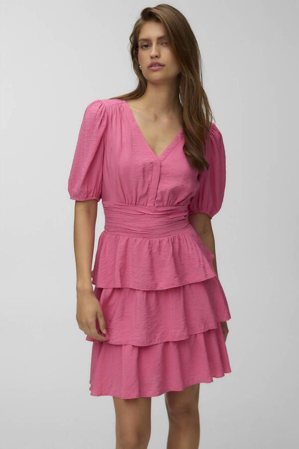 VERO MODA mini jurk roze - Foto 4