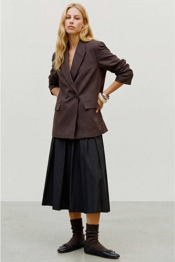 Vero Moda Loose fit longline blazer van katoenmix met viscose - Foto 2