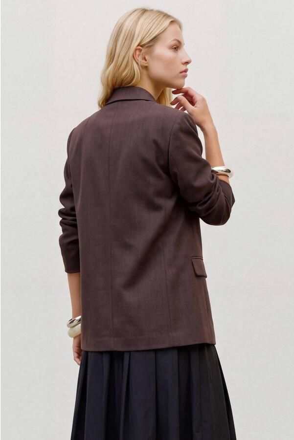 Vero Moda Loose fit longline blazer van katoenmix met viscose - Foto 3