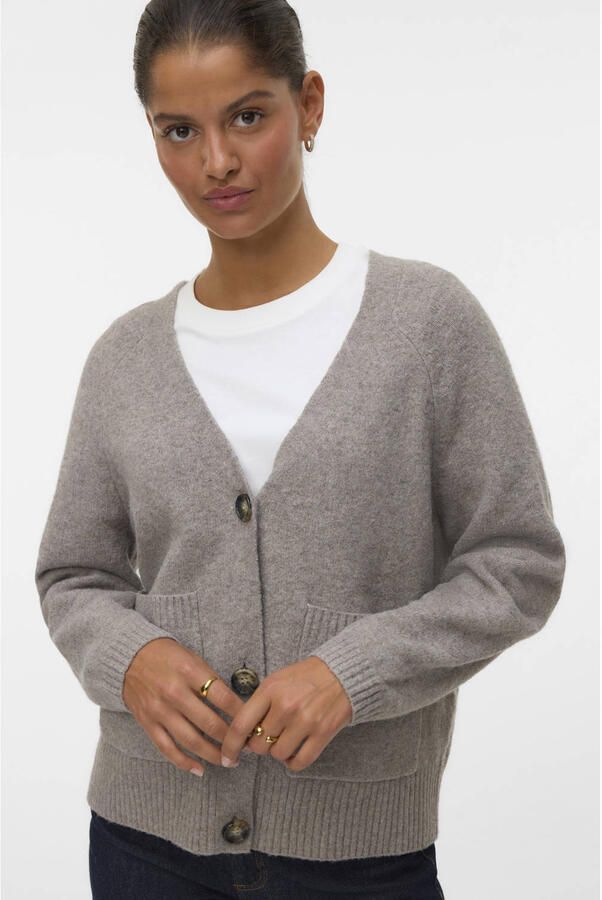 Vero Moda Vest VMBOOM LS V-NECK BUTTON CARDIGAN GA NOOS
