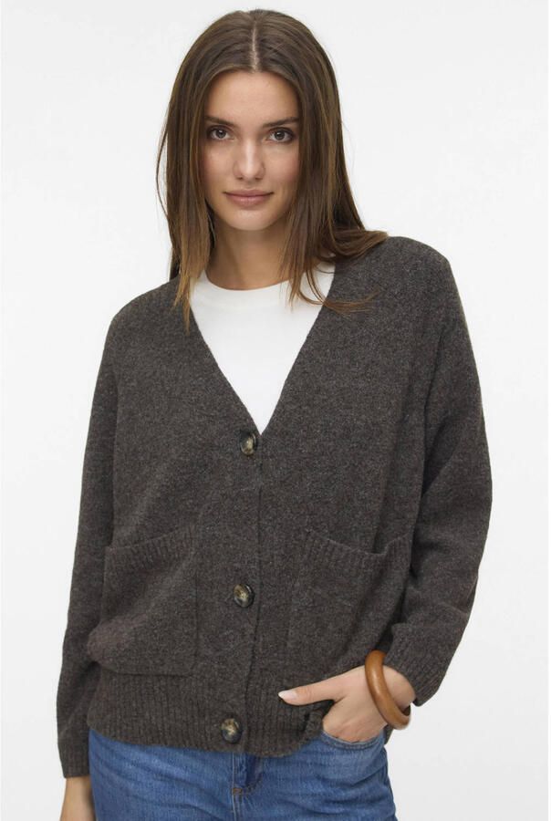 Vero Moda Comfort fit gebreid jack met V-hals model 'BOOM'