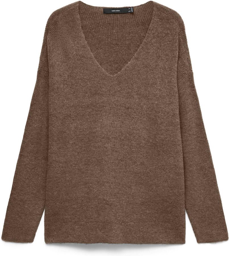 VERO MODA oversized gebreide trui bruin