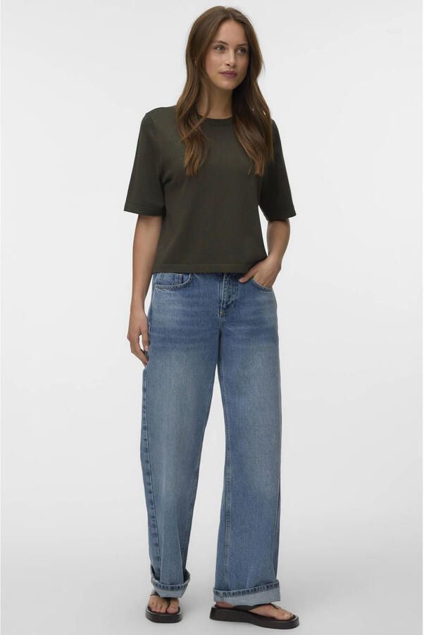 VERO MODA oversized gebreide trui donkergroen - Foto 3