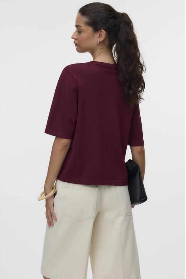 VERO MODA oversized gebreide trui donkerrood - Foto 2