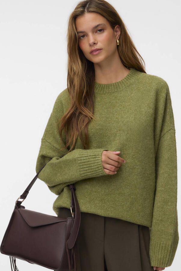 VERO MODA oversized gebreide trui met wol groen