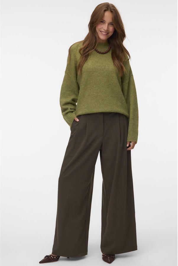 VERO MODA oversized gebreide trui met wol groen - Foto 2
