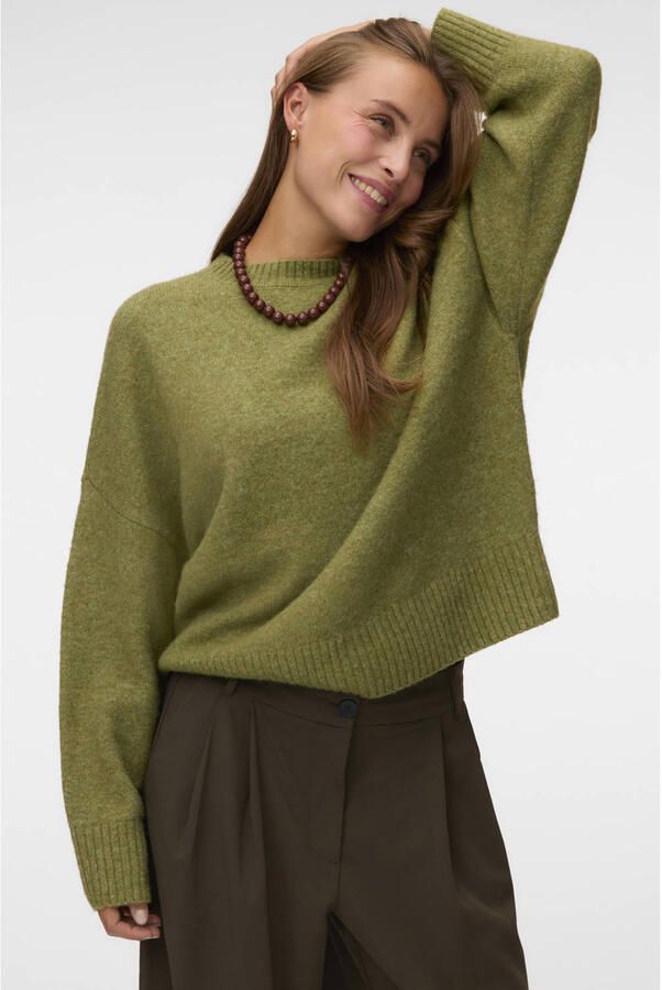 VERO MODA oversized gebreide trui met wol groen - Foto 3