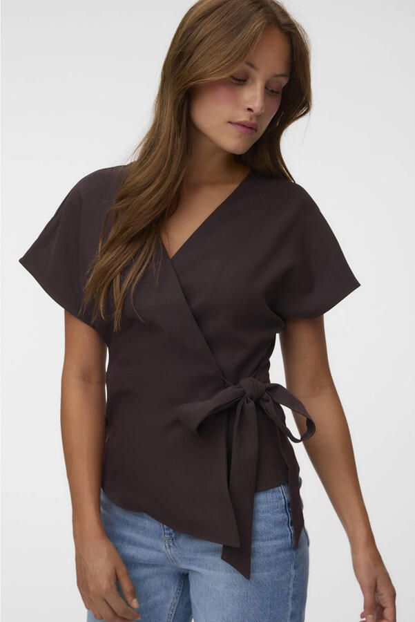 VERO MODA overslagtop bruin - Foto 3