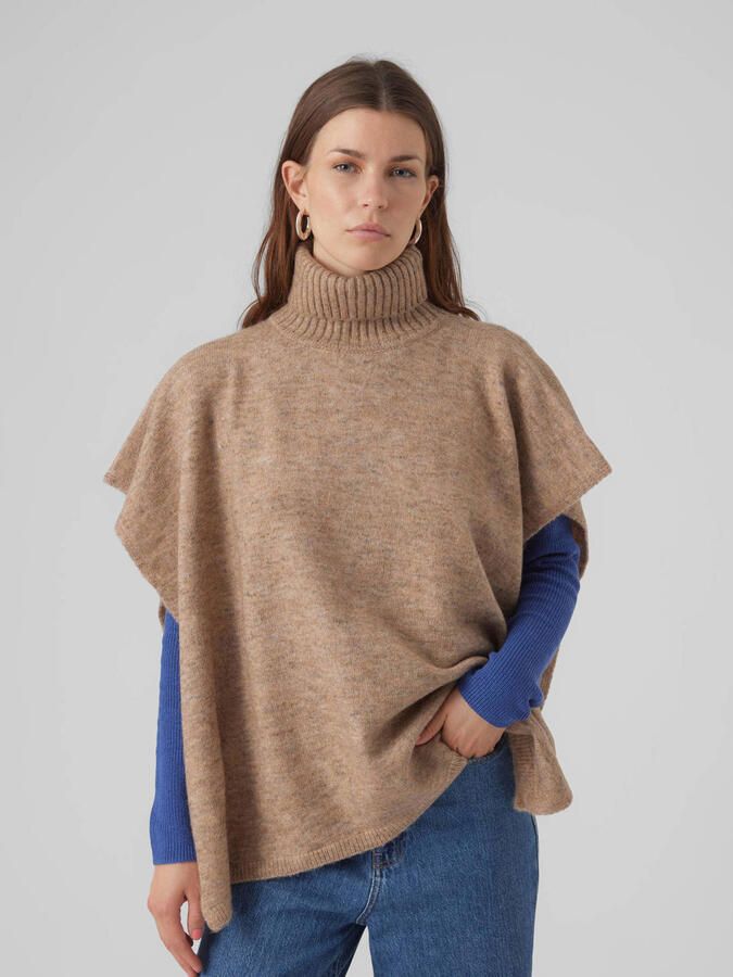 Vero Moda Gebreide poncho VMABRA ROLLNECK PONCHO GA BOO