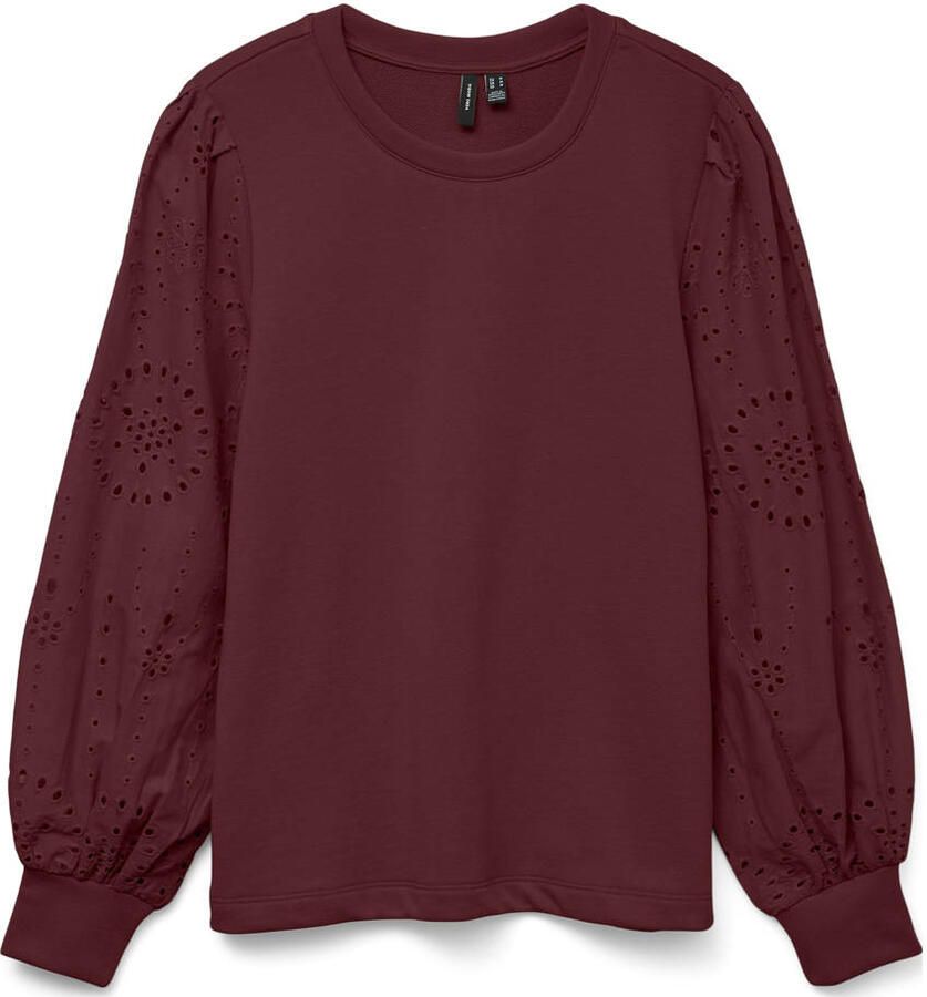 VERO MODA pullover trui rood broderie