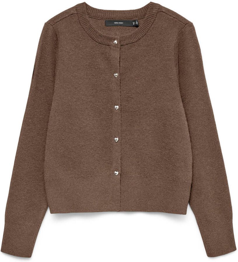 VERO MODA rechtvallend gebreid vest bruin