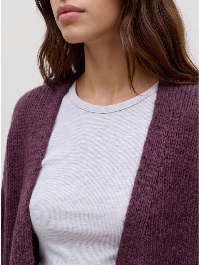 VERO MODA rechtvallend gebreid vest donkerrood - Foto 2