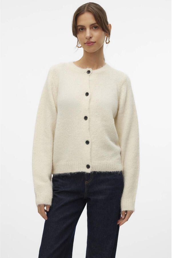 Vero Moda Regular fit gebreid jack met wol en knoopsluiting model 'NOVAH'
