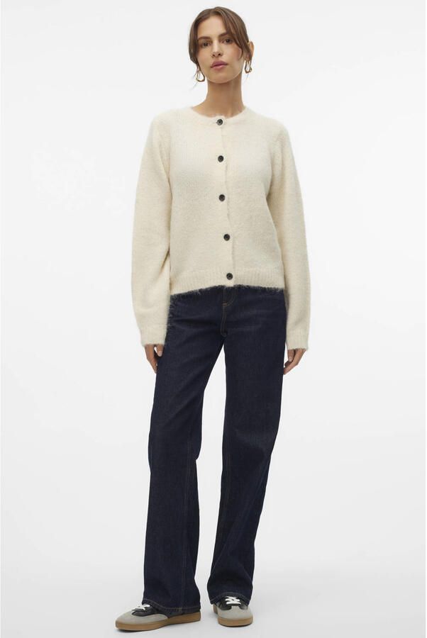 Vero Moda Regular fit gebreid jack met wol en knoopsluiting model 'NOVAH' - Foto 3