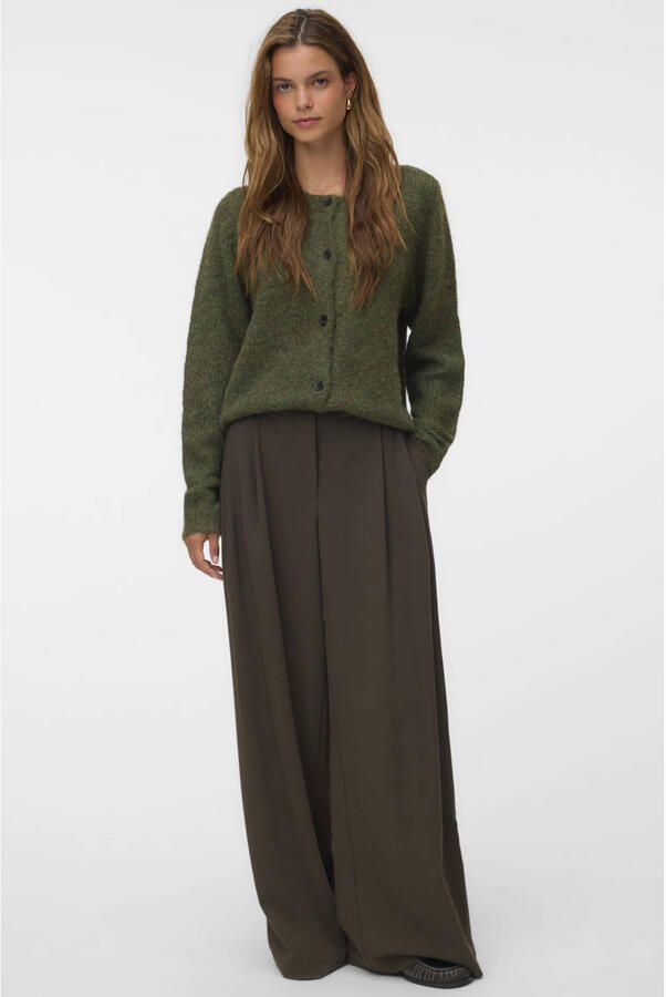 VERO MODA rechtvallend gebreid vest met wol groen