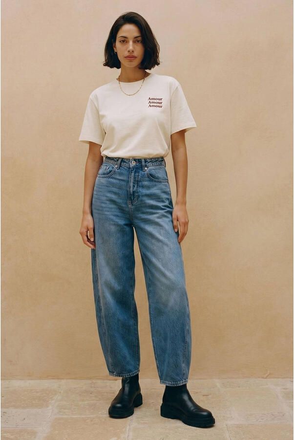 VERO MODA rechtvallend T-shirt met backprint ecru - Foto 2